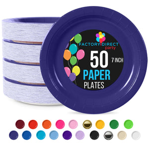 7 in. Navy Paper Plates | 50 Ct.