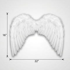 Elegant 22-Inch White Feather Angel Wings Costume Accessory