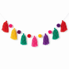 Vibrant Multi-Coloured Pom Pom Garland for Diwali