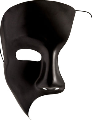 Phantom Black Half Face Mask Costume Accessory