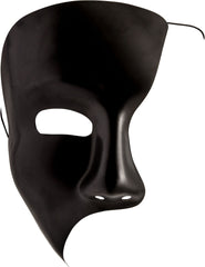 Phantom Black Half Face Mask Costume Accessory