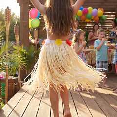 Kids Luau Hula Skirt with Hibiscus Flowers