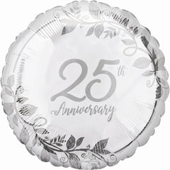 Elegant 25th Anniversary Foil Balloon