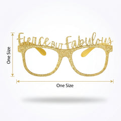 Golden "Fierce but Fabulous" Glitter Glasses for Birthdays