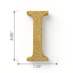Glitter Gold Letter "I" Standing Sign - 4-Inch Party Decoration