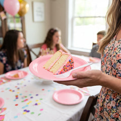 New Pink 6.75" Round Paper Plates - 20 Pack