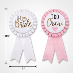 "I Do Crew" & "The Bride" Bachelorette Award Ribbons Set