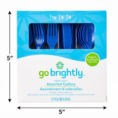 Royal Blue Plastic Cutlery Set - 32 Pieces - 7.5 in.