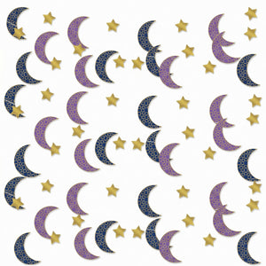 Moon & Star String Decorations - Blue, Purple & Gold, 7 ft, 6-Pack for Eid Celebrations