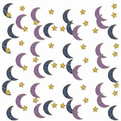 Moon & Star String Decorations - Blue, Purple & Gold, 7 ft, 6-Pack for Eid Celebrations