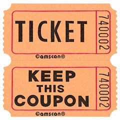 Orange Double Roll Raffle Tickets, 2000 Count
