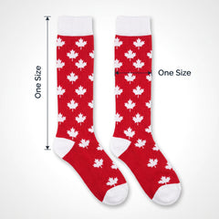 Canada Day Maple Leaf Knee-High Socks