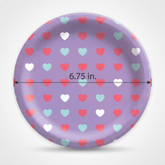 Valentine's Day Lovely Hearts Paper Plates - 6.75"