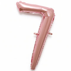 Rose Gold Script Number 7 Foil Balloon - 8-Inch, Air-Filled
