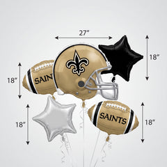New Orleans Saints NFL Balloon Bouquet, 5-Piece Set