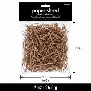 Brown Crinkle Paper Shreds for Gift Wrapping, 2 oz