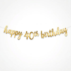 Golden Age 40th Birthday Letter Banner Decoration
