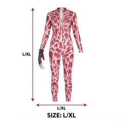 Zombie Scarred Catsuit Costume - L/XL