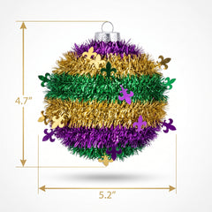 Mardi Gras Assorted Tinsel Ornaments
