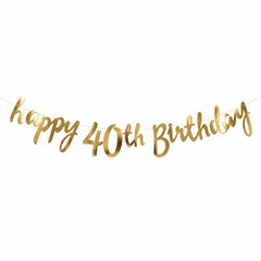 Golden Age 40th Birthday Letter Banner Decoration