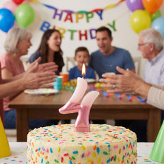 Shimmering Pink Number 4 Birthday Candle