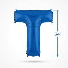 Royal Blue Letter T Foil Balloon
