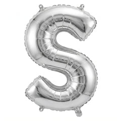 Silver Foil Letter "S" Balloon - Air Filled
