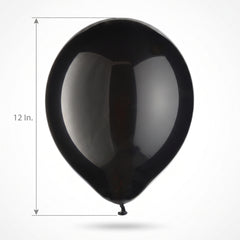Classic Black 12" Latex Balloons - 72 Pack