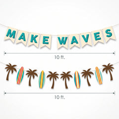 Beach Life "Make Waves" Summer Banners, 10-ft, 2-Pack