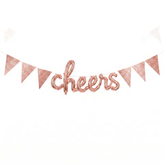 Rose Gold Sparkle Pennant Banner - 20 ft DIY Garland