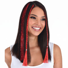 Sparkling Red Tinsel Hair Extensions