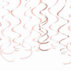 Rose Gold Swirl Decorations - 12-Pack