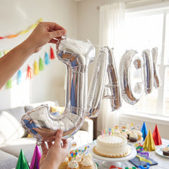 Silver Foil Letter "J" Balloon - Air Filled