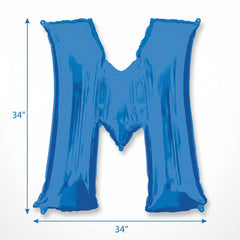 Royal Blue Foil Letter M Balloon