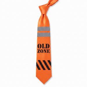 Over the Hill "Old Zone" Construction Tape Novelty Neck Tie