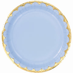 Ice Blue 6.75" Metallic Accent Paper Plates