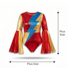Glam Rock Women's Plus Size Bodysuit Costume