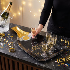 Champagne Bottle Shaped Serving Tray for New Year's Eve
