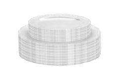 10 In. Clear Victorian Design Plastic Plates | 120 Count