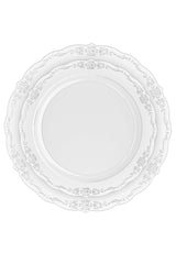 10.25 In. Clear Victorian Design Plates | 20 Count