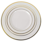 10.25 In. White/Gold Line Design Plates | 10 Count
