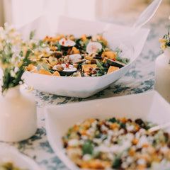 128 Oz. | White Square Plastic Serving Bowl | 24 Count