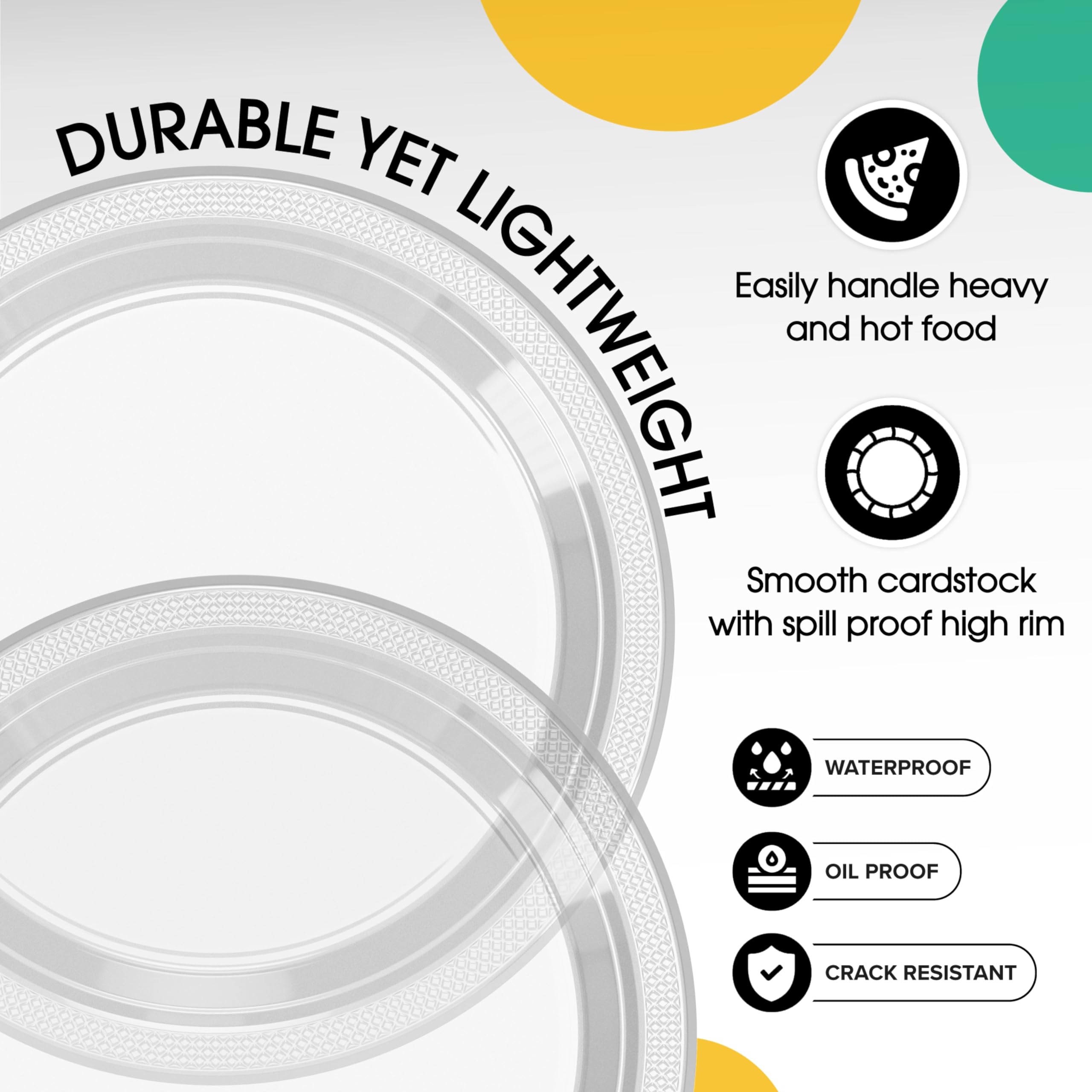 10 In. Clear Plastic Plates | 50 Count