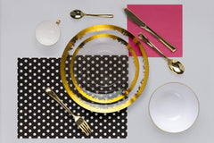 10 In. Gold Scratched Design Plastic Plates | 120 Count