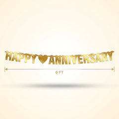 Gold Happy Anniversary Letter Banner