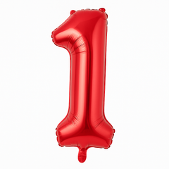 Red Metallic Number 1 Foil Balloon