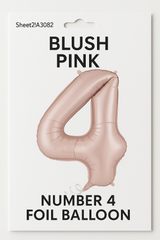 Blush Pink Number 4 Foil Balloon
