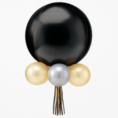 Luxe Black & Gold Balloon Chandelier Kit - 16x26 Inches