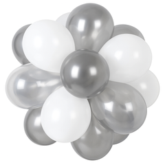 Silver Sphere Latex Balloon Chandelier Kit - 25-Piece Set for Stunning Decor