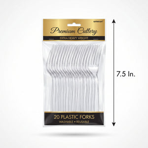 Premium Clear Plastic Forks - Extra Heavy Weight - 7.5 in.